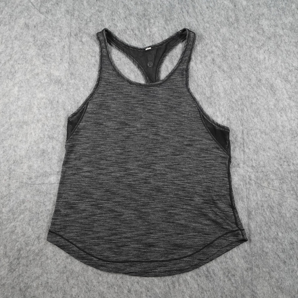 Lululemon Top Women S/M? Gray Space Dye Mesh Racerback Activewear Sculpt Tank